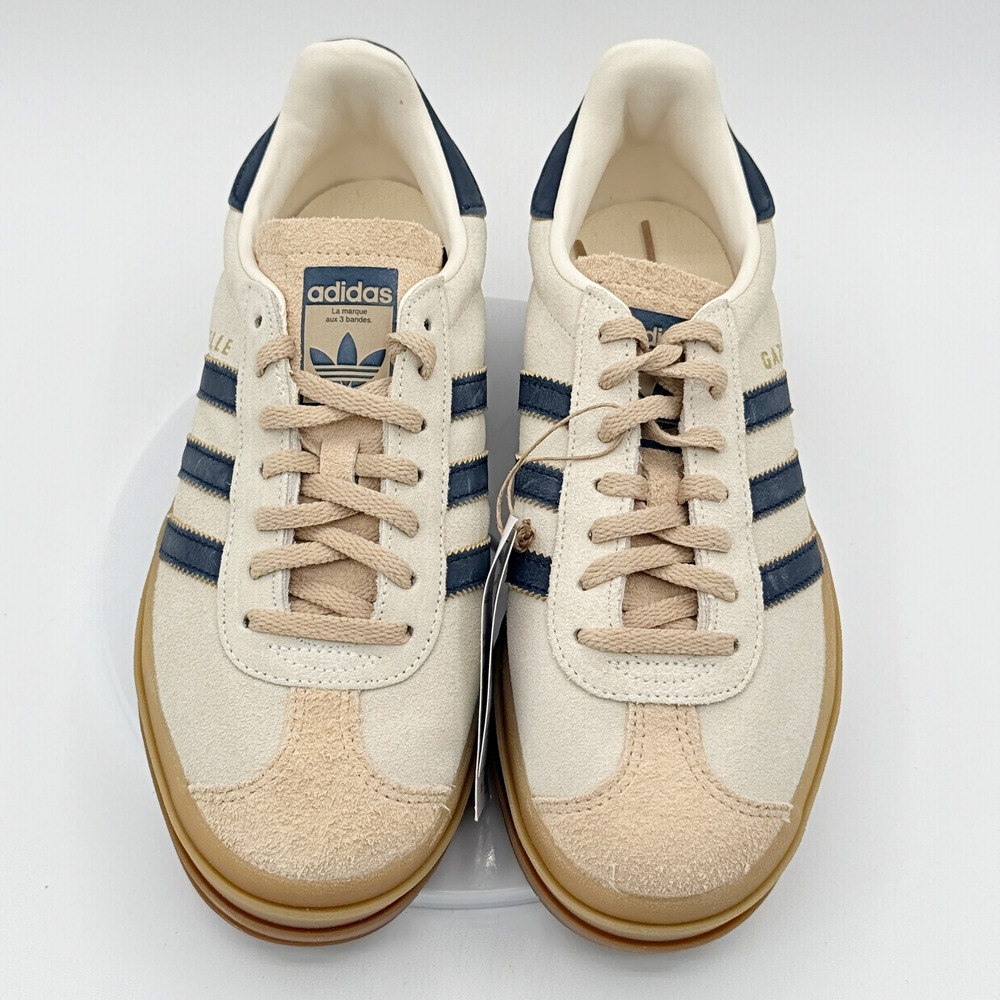 Adidas Gazelle Bold Size 7 Womens Cream/Indigo/Gum JQ5126, NEW - Picture 8 of 10